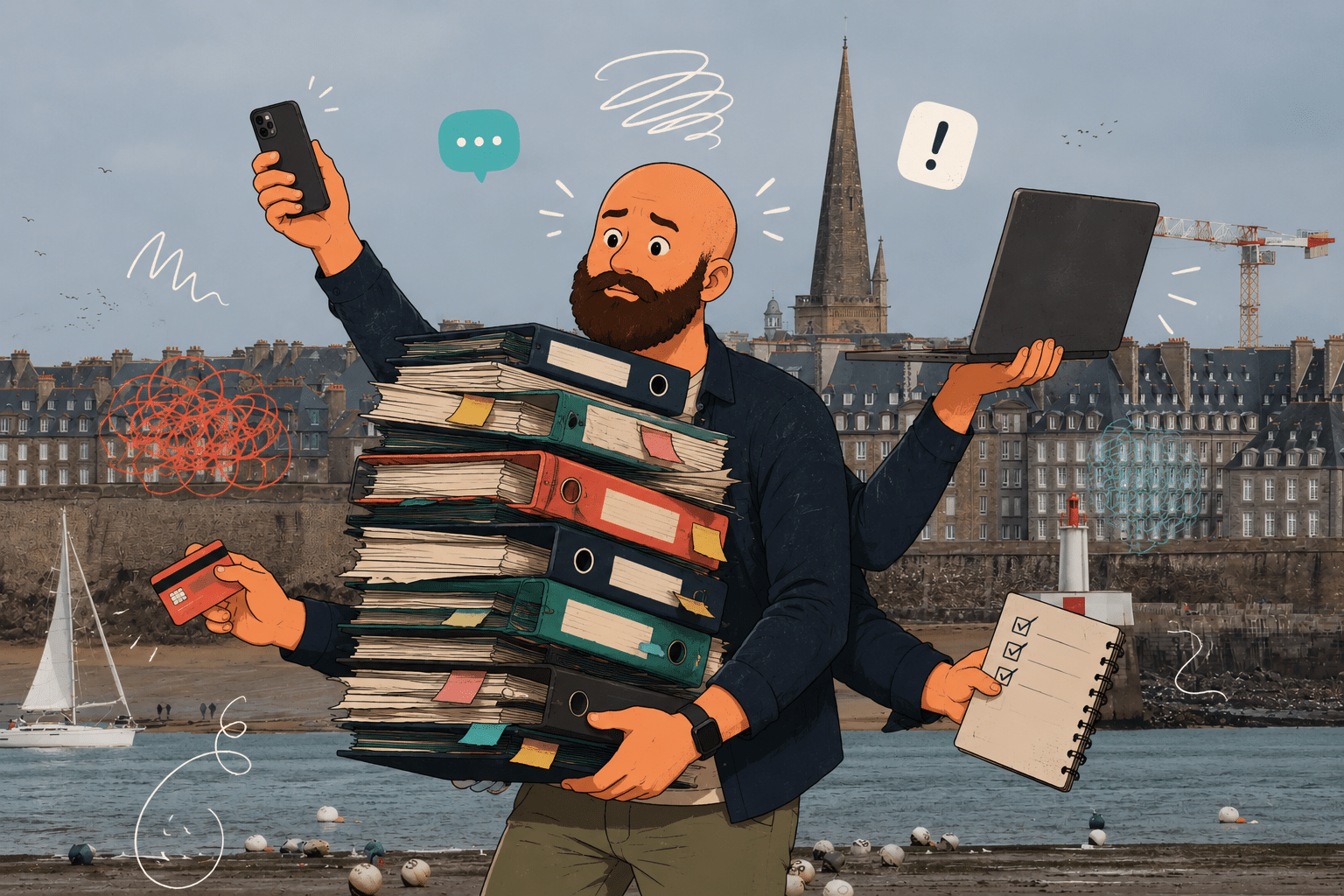 Le poids du dirigeant débordé, sur fond de Saint-Malo